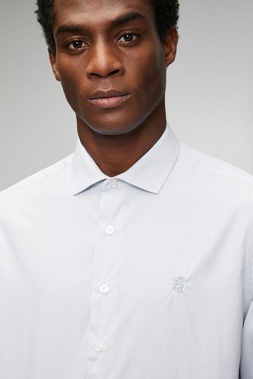 Oliver Stripe Long Sleeve Tailored Shirt - Grey
