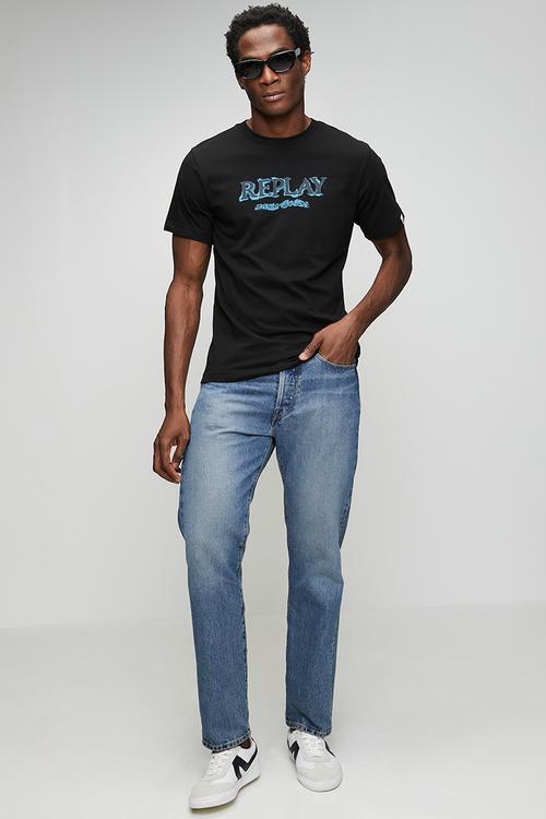Graphic Print T-shirt - Black/Blue