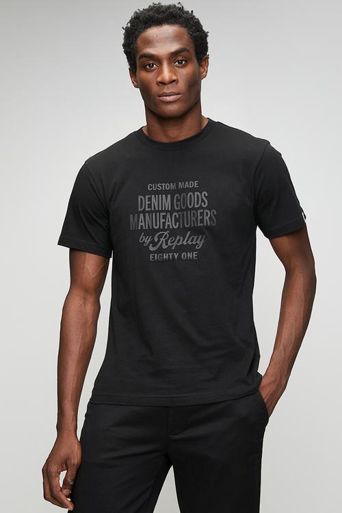 Piece Dyed Organic Cotton Jersey T-shirt - Black