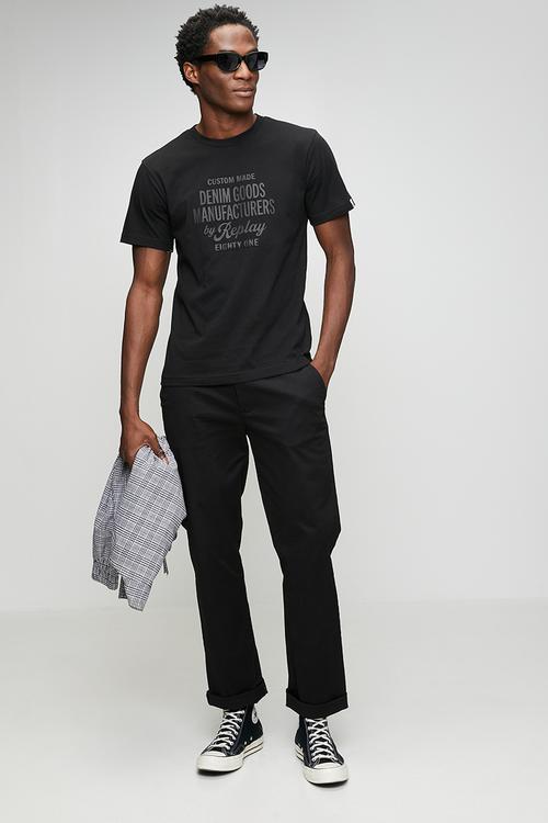 Piece Dyed Organic Cotton Jersey T-shirt - Black