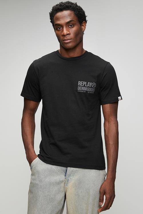 Piece Dyed Organic Heavy Cotton Jersey T-shirt -  Black 