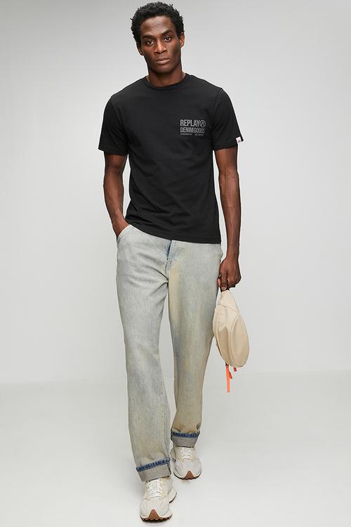 Piece Dyed Organic Heavy Cotton Jersey T-shirt -  Black 