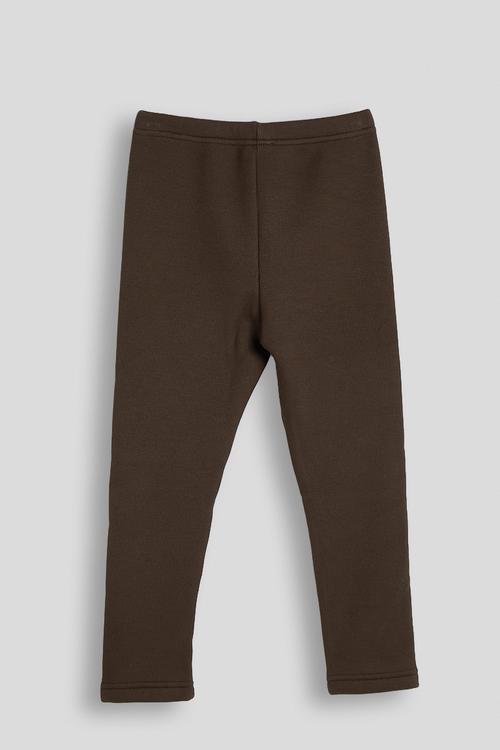 Ribbed leggings - dark brown