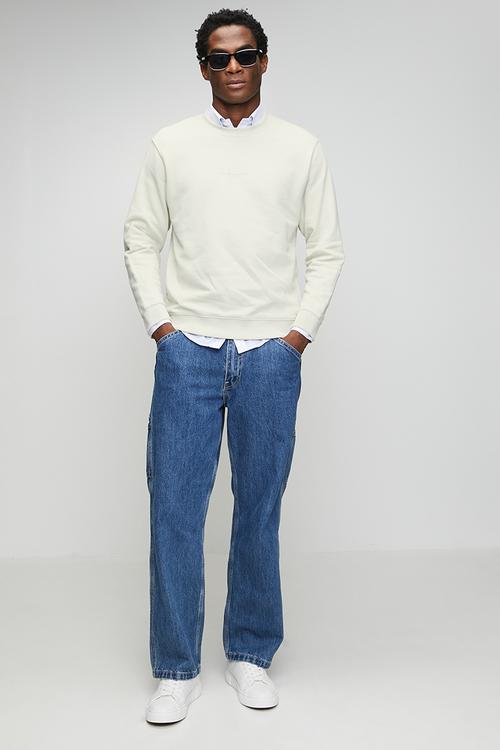 Cotton Terry Fleece Pull Over - Cream 