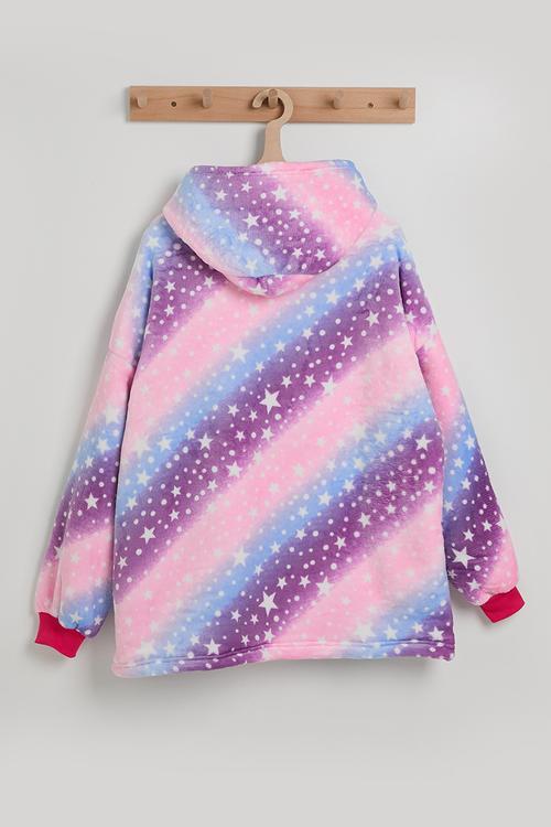 Teddy wool lined snoodie - multicolour/star aop