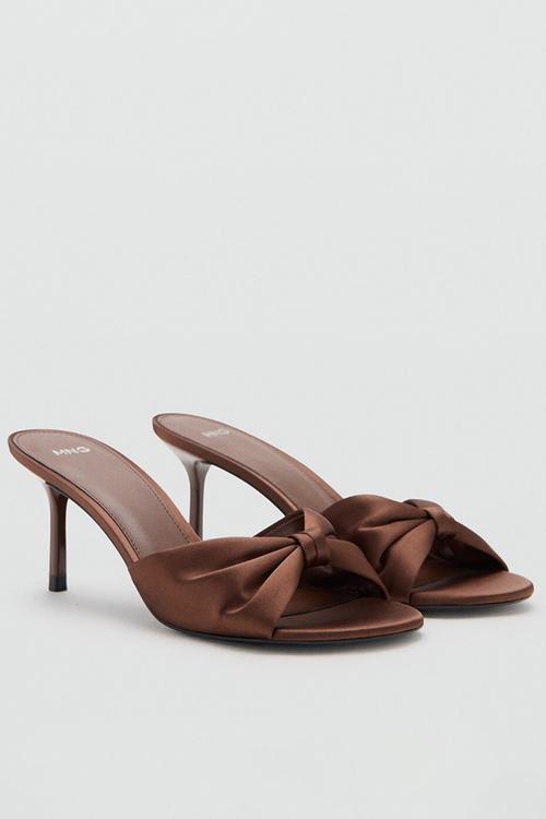 Lara open toe mule - dark brown