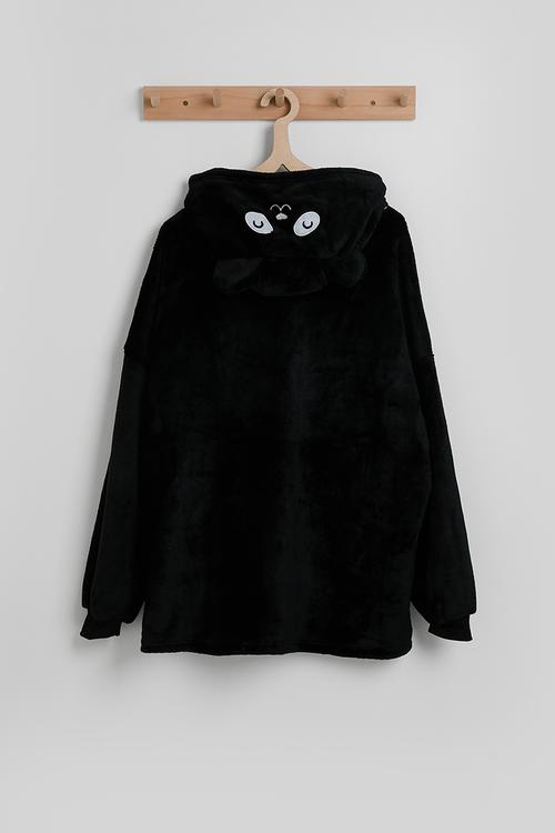 Teddy wool lined snoodie - black