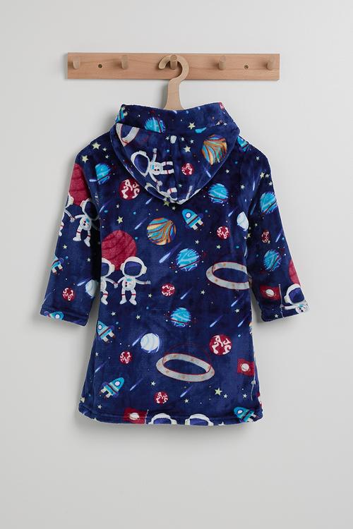 Plush night gown - navy/space multi