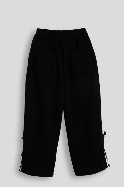 Drawstring hem sweatpants - black