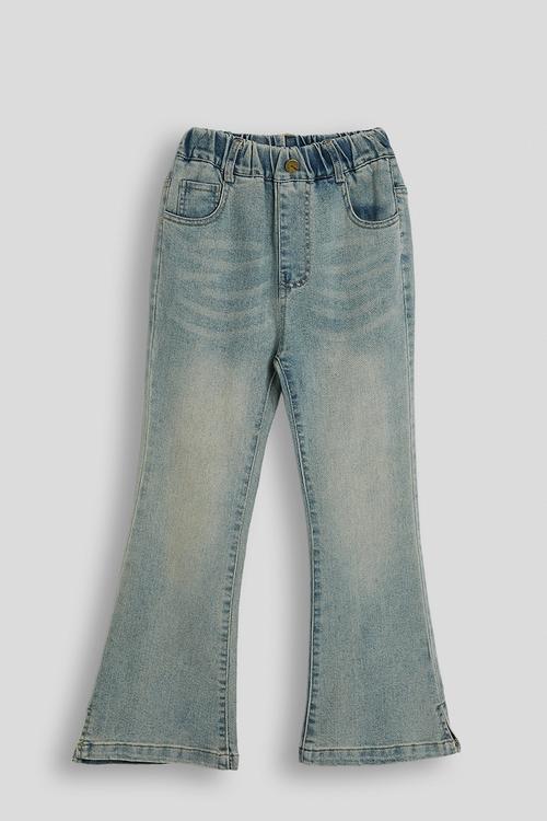 Elasticated waist bootleg jeans - blue