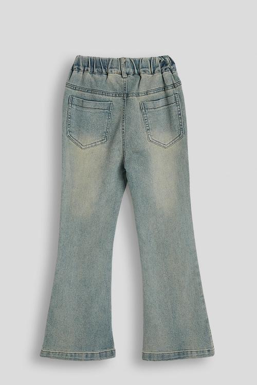 Elasticated waist bootleg jeans - blue