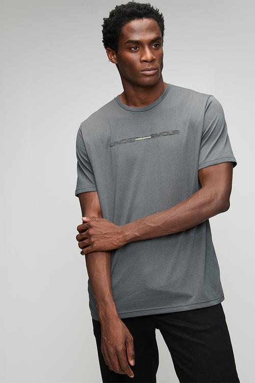 UA Blur  short sleeve Tee - Castlerock/Fade Green
