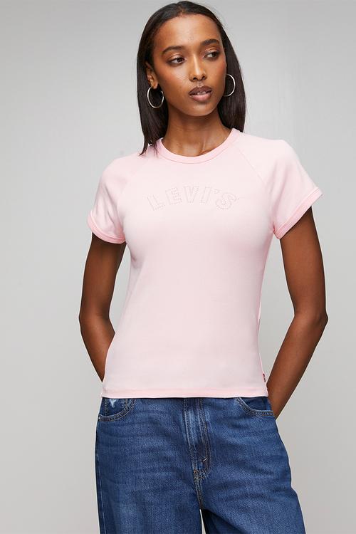 Gr riley raglan tee - pearl embellished levis crystal pink