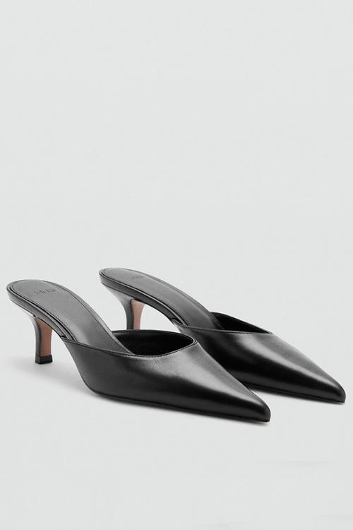 Muly closed toe mule - black