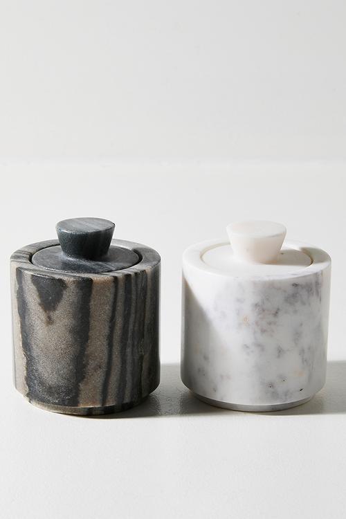 Salt & Pepper Marble Pinch Pots - Black & White