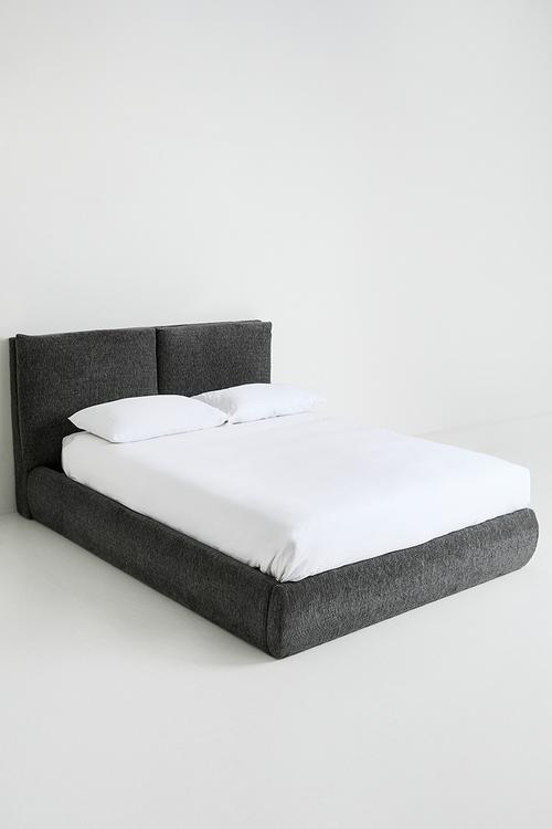 Capri upholstered bed - charcoal