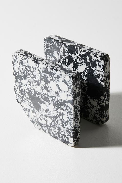 Spec Marble Napkin Holder - Black & White