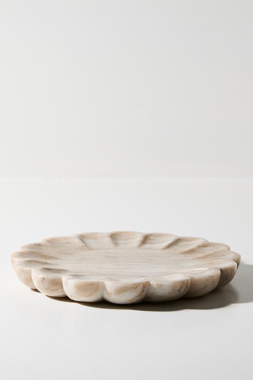 Scalloped Décor Tray - Natural