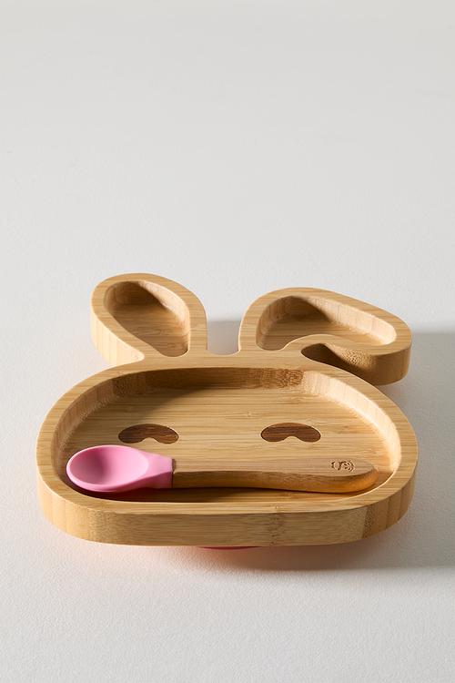 Bamboobino Bunny Plate - Neutral & Pink