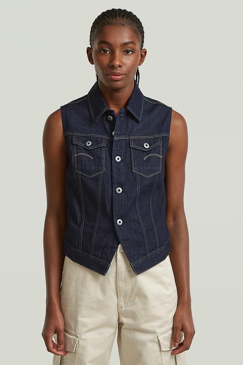 Pitched hem slim vest wmn - rinsed