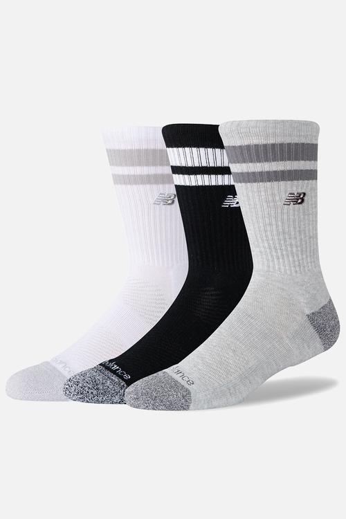 Active Premium Striped Crew Sock 3 Pack - Multi