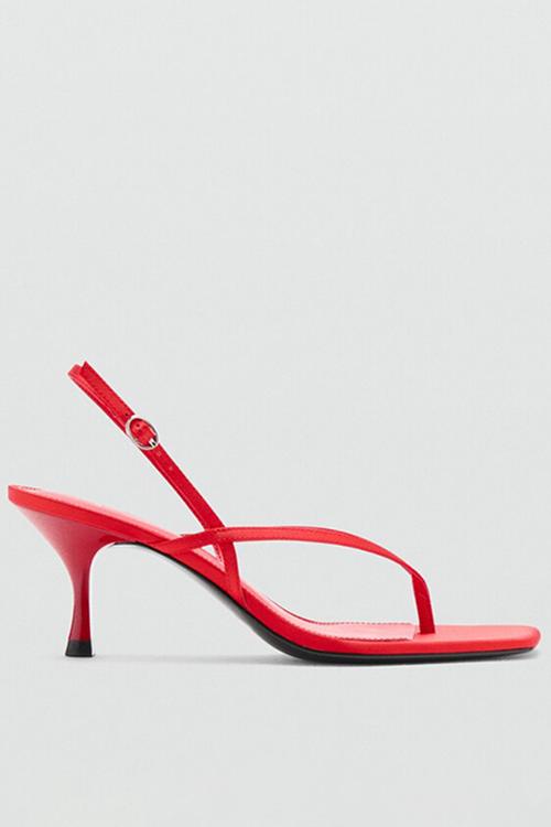 Ross open toe slingback - red