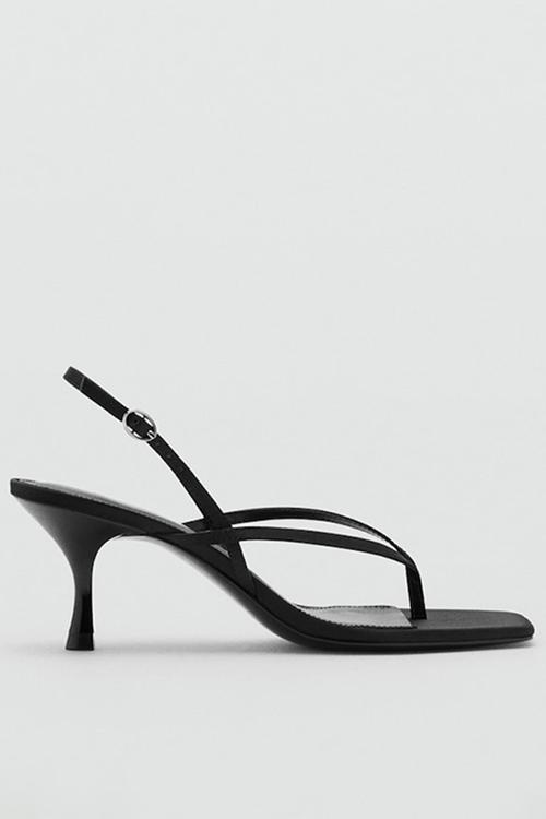 Ross open toe slingback - black