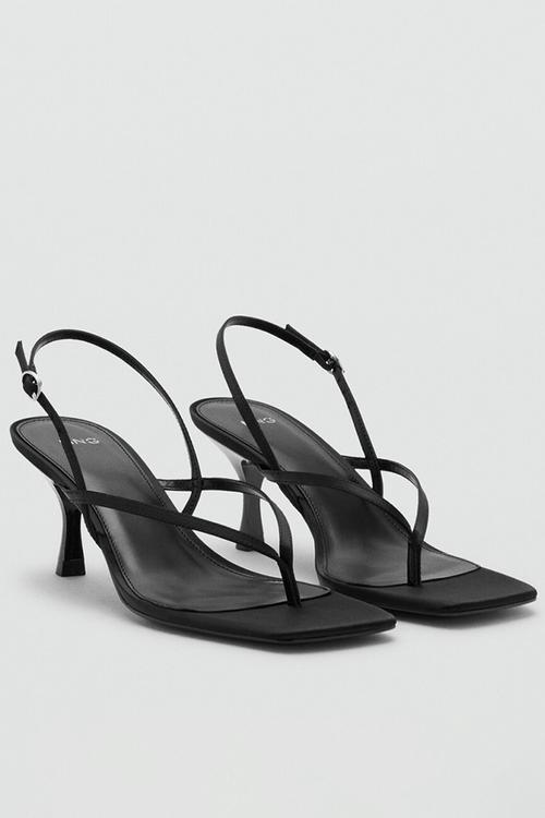 Ross open toe slingback - black