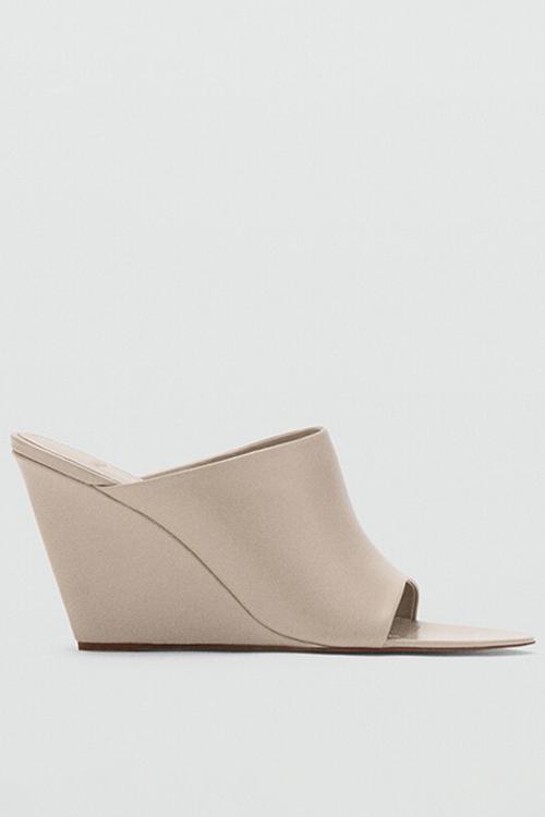 Vamp open toe mule - gray
