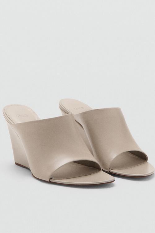 Vamp open toe mule - gray