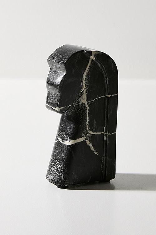 Knight Marble Book Ends - Black & White