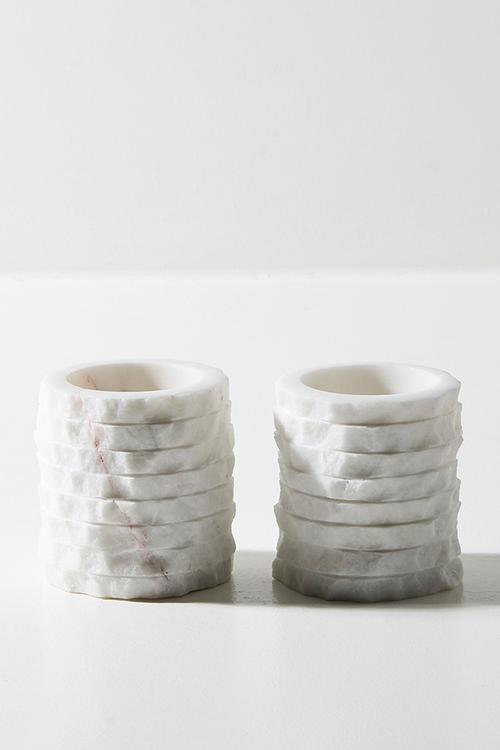 Textured marble Pinch Pots - White