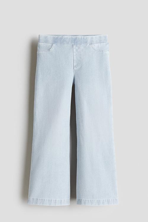 Wide denim-look trousers - light denim blue