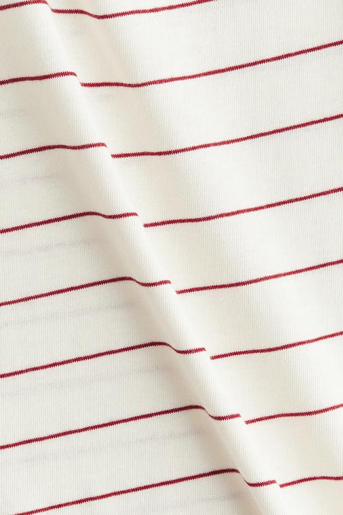 Cotton jersey T-shirt - white/red striped