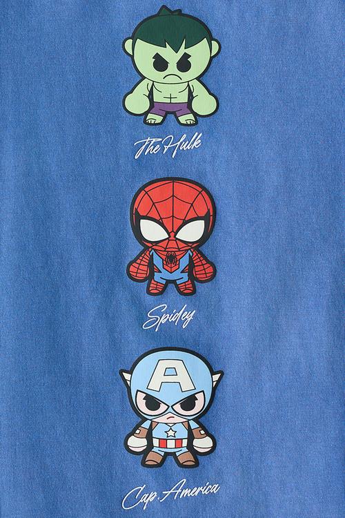 Oversized printed T-shirt - blue/marvel comics