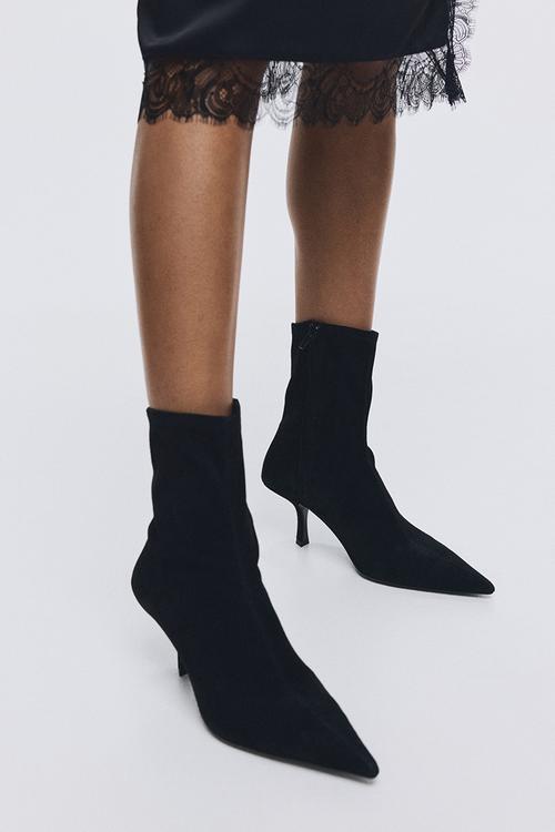 Leather sock boots - black