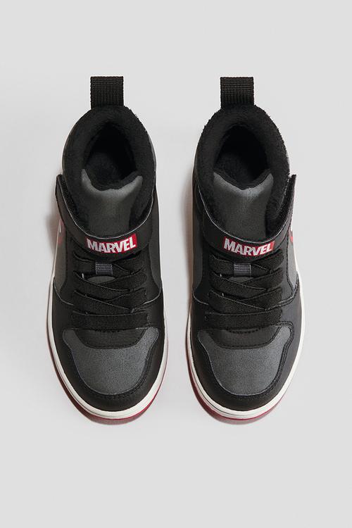 Warm-lined hi-top trainers - dark grey/spider-man