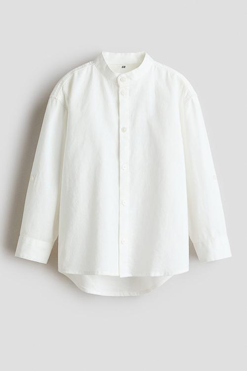 Linen blend shirt - white
