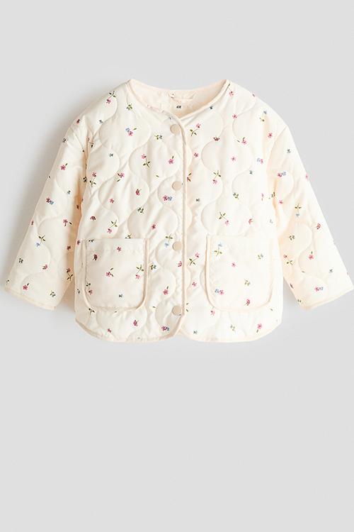 Quilted jacket - cream/floral