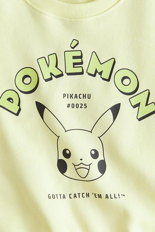 Print-motif sweatshirt - light yellow/pokemon