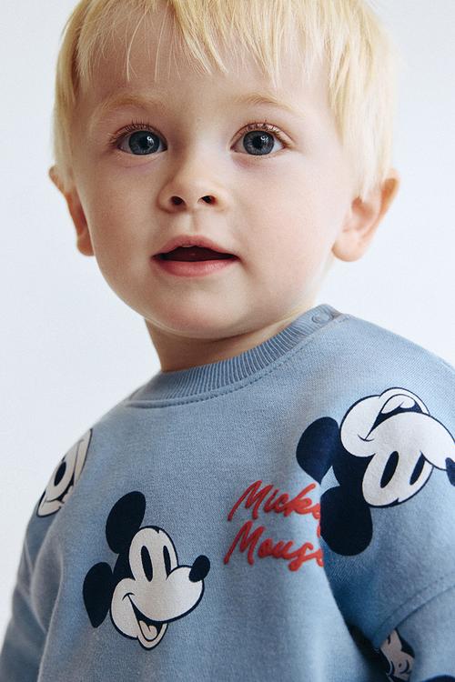2-piece printed sweatshirt set - dusty blue/mickey mouse