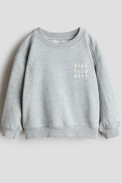Motif-detail sweatshirt - light grey/kids club