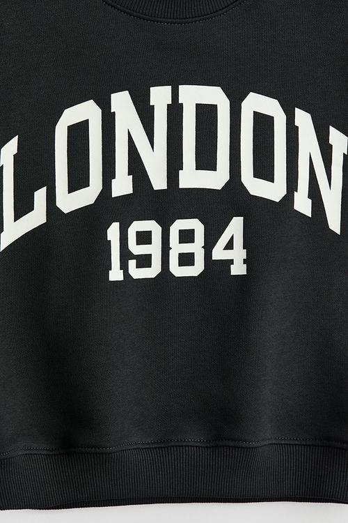 Printed sweatshirt - black/london