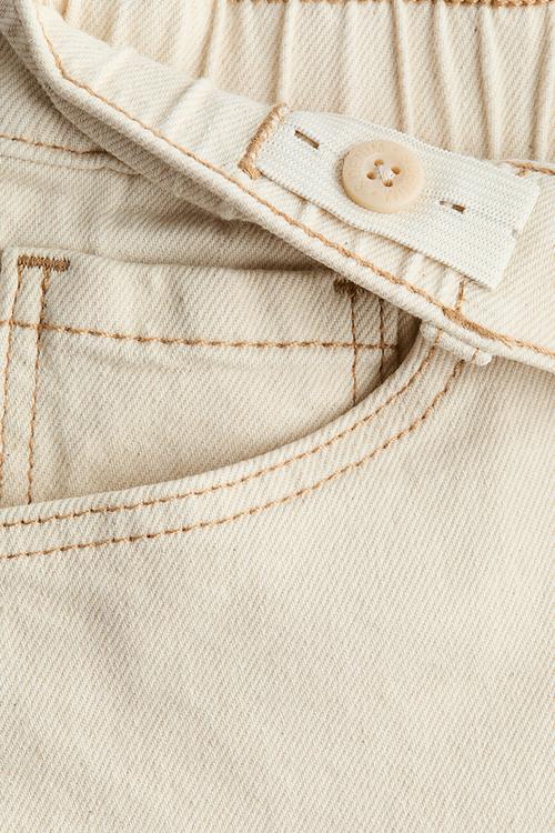 Relaxed fit denim shorts - light beige