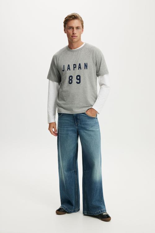 Everyday Fit Graphic T-Shirt - Grey Marle / Japan 89