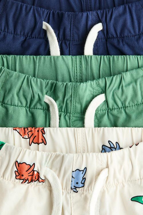 3-pack cotton shorts - cream/dinosaurs