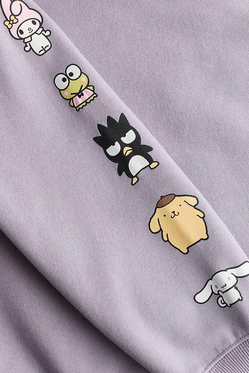 Print-motif sweatshirt - dusty purple/hello kitty