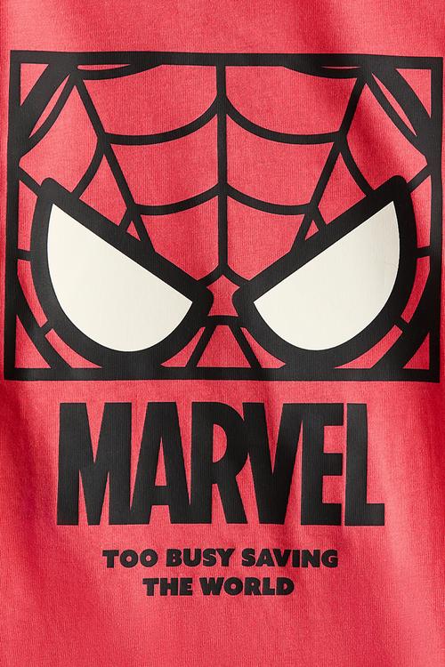Printed cotton T-shirt - red/marvel comics