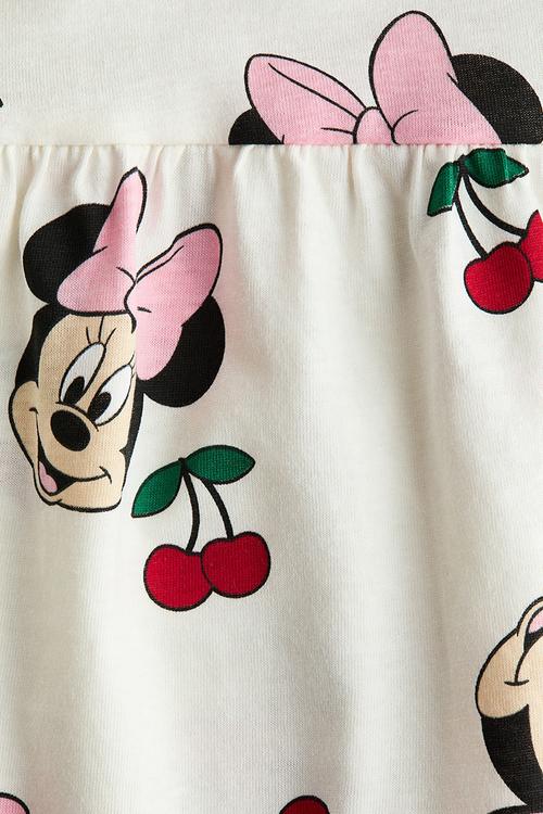 Printed cotton dress - white/minnie mouse