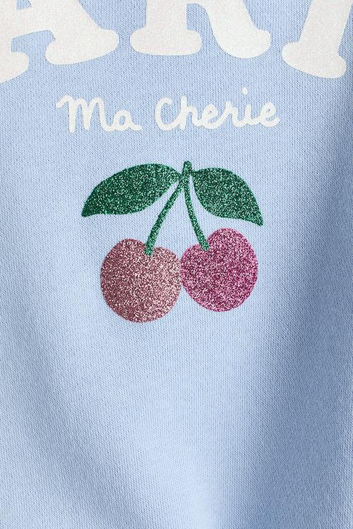 Motif-detail sweatshirt - light blue/paris